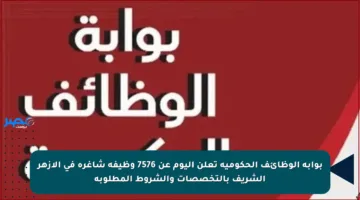 بوابة الوظائف الحكومية تعلن اليوم عن 7576 وظيفة شاغرة في الأزهر الشريف بالتخصصات والشروط المطلوبة